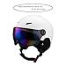 Vaveren Ski Helmet Snowboard Helmet with Goggles Impact Resistance Headgear Skiing Helmet Snow Helmet for Winter Sports, White L