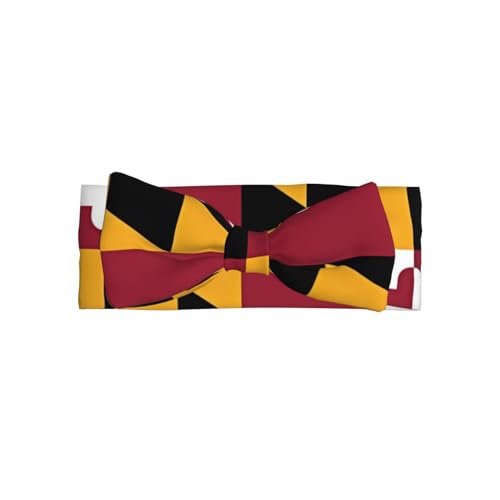 Flag of Maryland Pattern Baby Bow Headband Super Stretchy Soft Bows Hair Accessories for Newborn Infants Toddlers Kids Girls