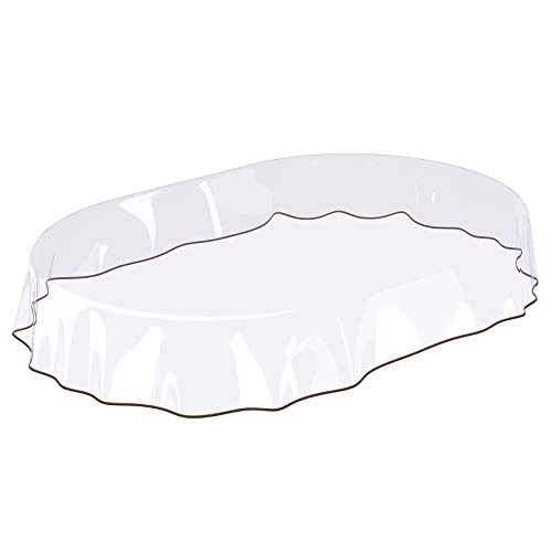 Tovaglia trasparente lavabile con orlo, colore