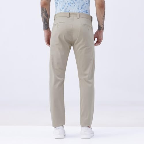 Image of BASICS Premium Cotton Stretch Formal Trousers for Men | Office Pants