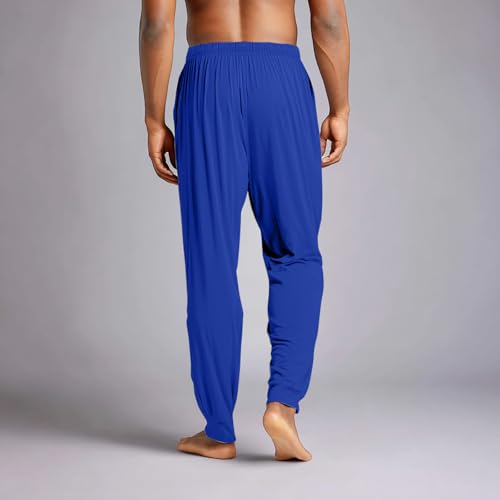Mens Pajama Pants Lightweight Drawstring Joggers Sweatpants For Men Cotton Solid Elastic Waist Fall Sleep Pants4