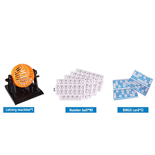 Rvtkak Bingo Spiel Set, Bingo-Bälle, Traditionelles Familien-Partyspiel Spiel, Inklusive Rundkäfig 90 Zahlenbälle 12 Karten Familienspiel, Bingo-Spiele Kinder, Weihnachten
