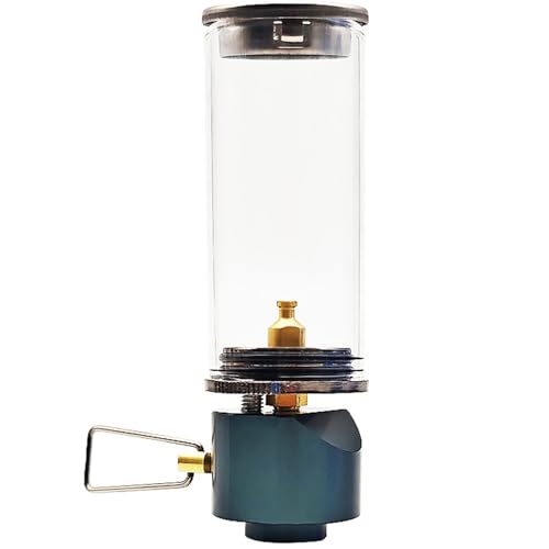 Ssguopte Camping Gas Lantern with Adjustable Valve, Heat-Resistant Glass Lamp