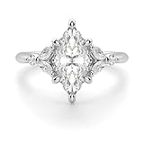 2CT-4CT Marquise Cut Solitaire Anniversary Ring Handmade Wedding Ring for Women Engagement Promise Gifts for Her Moissanite (2.5 CT, White)