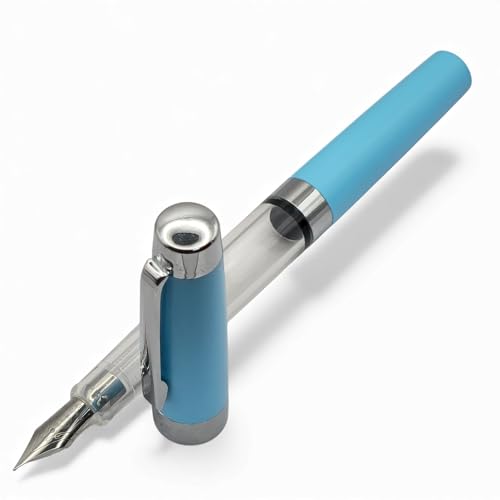 Image of Venti Fountain Pen - Metal Luxury Pen, Schmidt Nib (Medium), Best Pen Gift Set for Men & Women, Professional, Executive, Office, Nice Pens,Return Gift (F3024-SkyBlue)