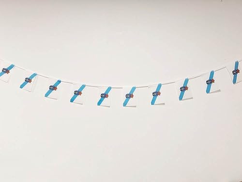 Galicia Flag 40pcs Galicia Flag Garland 11.4M Galicia Bunting Galicia National Flag European Flags 14x21cm for Bars Decorations (Galicia)