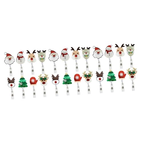 Porte-badges rétractables SHINEOFI x24 avec clips universels stables pour cartes