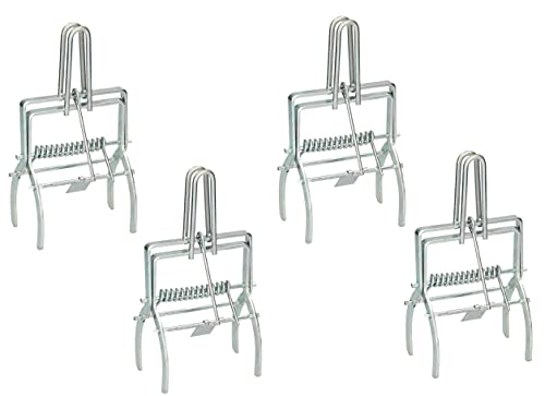 4X Trampas para Topos y Topillos – Resistentes, de Metal Galvanizado, de Resorte y Tipo Tijera, Reutilizables, Sin Veneno