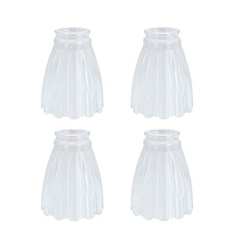 Image of Aspen Creative 23056-4A Contemporary Clear Ceiling Fan Glass Shade.2-1 /8 inchFitter.Size:3-7 /8 inchD x 4-7 /8 inchH.4Pcs /Pack