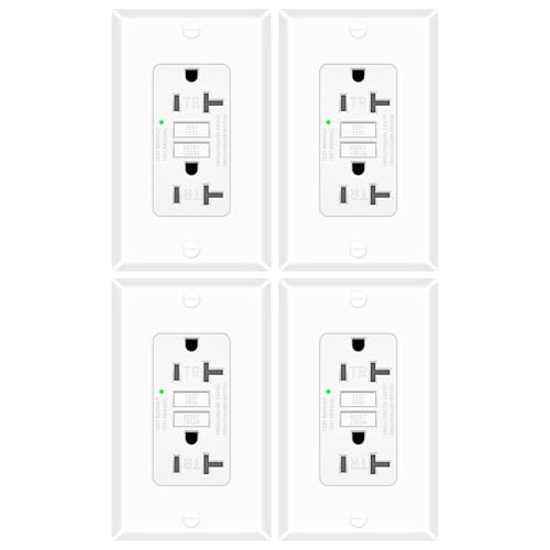 4 Pack 20A GFCI Outlet Tamper-Resistant Self-Test, ETL Listed White