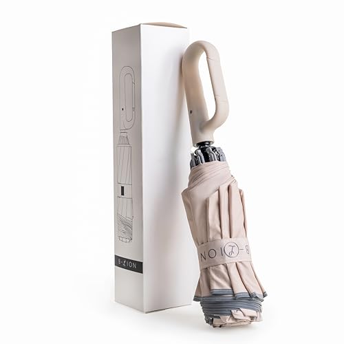 B-LION Paraguas Plegable Invertido con 10 Varillas Reforzadas, Banda Reflectante, Apertura y Cierre Automático, Antiviento y Mango con Hebilla – Fácil de Llevar para Hombre y Mujer