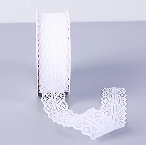 AKOAK 1 Rolle reines Spitzenband für Valentinstag Hochzeit Urlaub Zuhause Party Dekoration DIY Bastelbedarf (weiß) Cover