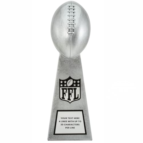 silver lil39 vince fantasy football trophy - engraving included