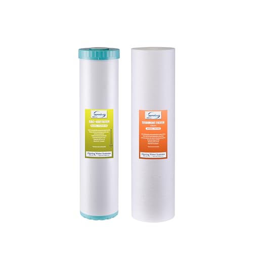 Image of iSpring F2WGB22BKS 4.5 inch x 20 inch 2-Stage Whole House Water Filter Replacement Pack, Reduces Sediments, Heavy Metals, Chlorine, PFAS, Hydrogen Sulfide, Chloramine, Fits WGB22B-KS