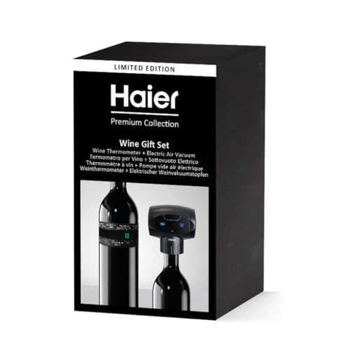 Set de Regalo de Vino Haier Edición Limitada - Termómetro Digital y Tapón de Conservación al Vacío | Caja de Regalo Premium