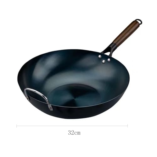 Sartén Wok de Hierro 32 cm Antiadherente con Mango de Madera y Acero miniatura 2