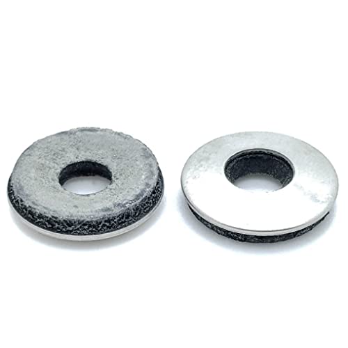 Image of 100 Qty 1 /4 inch Stainless Steel EPDM Bonded Sealing Neoprene Rubber Washers #14 (BCP640)
