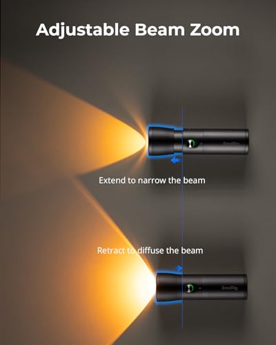 SMALLRIG RGB LED Photography Flashlight, 7500mAh Aluminum Alloy Patterned Ambient light, 4 Color Fill Light with 20 Patterned Light Filters, Perfect for Photo, Content Creation Accessorie RF10C 4634