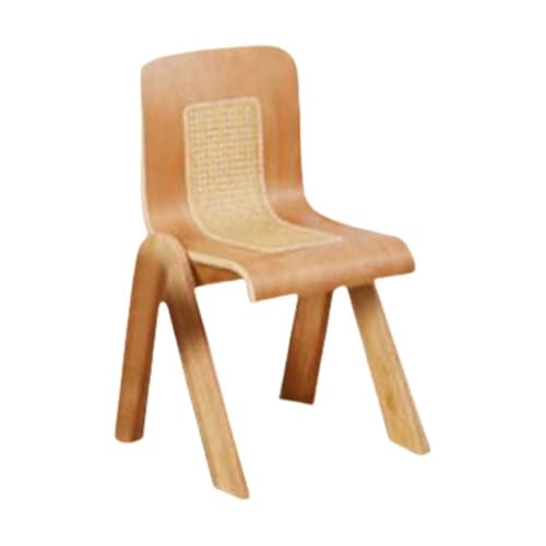 TAYTHI ラタンチェア ダイニングチェア Cチェア 家庭用ダイニングテーブルと椅子 レトロ籐無垢材背もたれ付きダイニングチェア おしゃれ ダイニングチェア リビングチェア カフェラタンチェア シンプル オフィス/家庭用 (木の色)