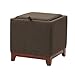 EURYTKS Exquisite Fußbank Aufbewahrungsbox Hocker 丨Ottoman Fußhocker Puff Aufbewahrung Einsitzerbank 丨Quadratischer Leinenstoff Gepolsterter Fußhocker Nachttischhocker-40x40x38cm (Farbe : Brown)