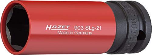 Preisvergleich Produktbild HAZET Steckschlüssel-Einsatz 903SLG-21 / Antrieb: Vierkant und Außen Sechskant Abtrieb für Kfz & Auto Reifenwechsel, Schlüsselweite: 21 mm / für Maschinenbetätigung / Made in Germany