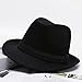 Fedora Hat Men Felt Panama Jazz Hat Women Classic Manhattan Structured Trilby Hat Short Brim Vintage Fedora Hat Band (Black)