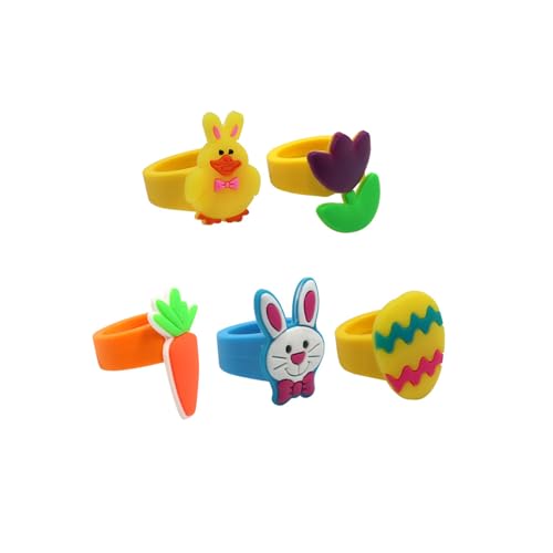 BinaryABC Easter Kids Play Rings Childrens Toys Children's Rings,Easter Party Favors,Easter Party Gifts Supplies,10Pcs