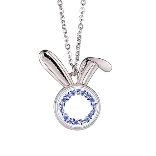 Collier pendentif lapin de culture chinoise bleue aux finitions soignées