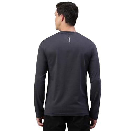 Image of Van Heusen Men Athleisure Regular Fit T-Shirt - Cotton Rich - Crew Neck, Long Sleeve, Printed