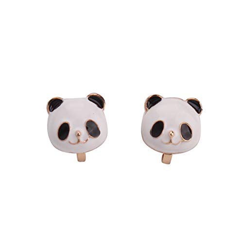 HAPPYAN Cute Cartoon Animal Shape Clip on Earrings Non Pierced Luxury Fashion Small Clip Earrings (J455-Bear)