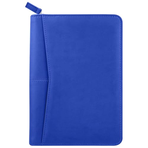 Konper Junior Padfolio Portfolio with 5 x 8 Writing Pad, A5 Business Portfolio Binder Folder Organizer Multi-Function Combination Case for Men Women, Royal Blue