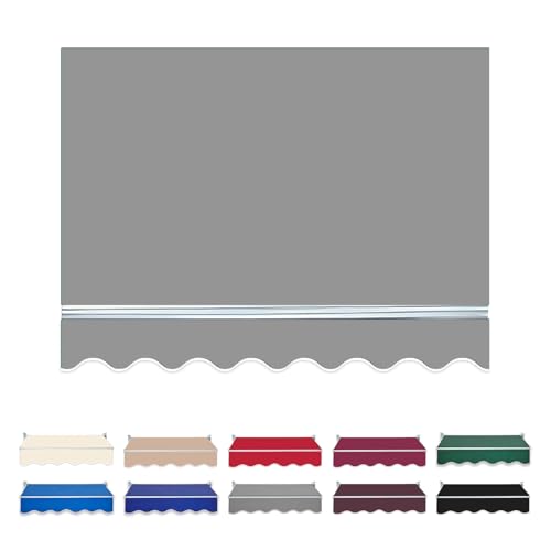 Toile de store rétractable gris de qualité supérieure 500x400 cm pour villa