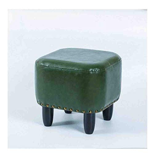 LXESWM Imbottito Poggiapiedi Dressing Table Sgabello Ottomana Poggiapiedi Faux Olio Cera Sgabello in Pelle Bedroom End Sgabello poggiapiedi for Soggiorno Camera da Letto (Colore : Green)