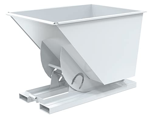 Vestil D-100-MD-NB-WHT Steel Medium Duty No Bump & Dump Hopper 1 Cubic Yard 4000 Lb. Capacity White