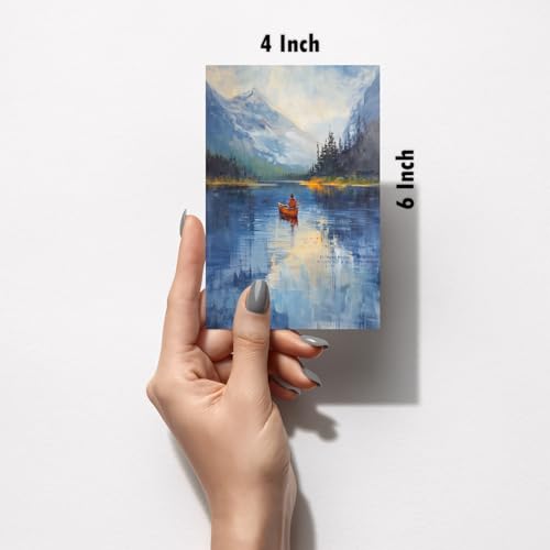Image of Modern Landscape & Floral Art Print Set - Set of 2-4x6 Inch - Board (Pack of 6) - Sticker (Pack of 6) Wall Room Decoration art Poster Prints