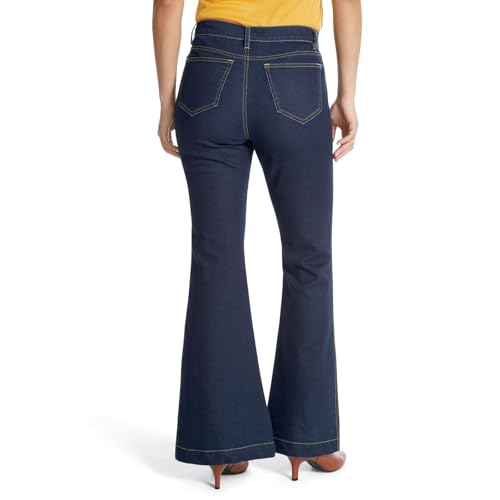 Masseys Paneled Split Hem Flare Jean for Women3