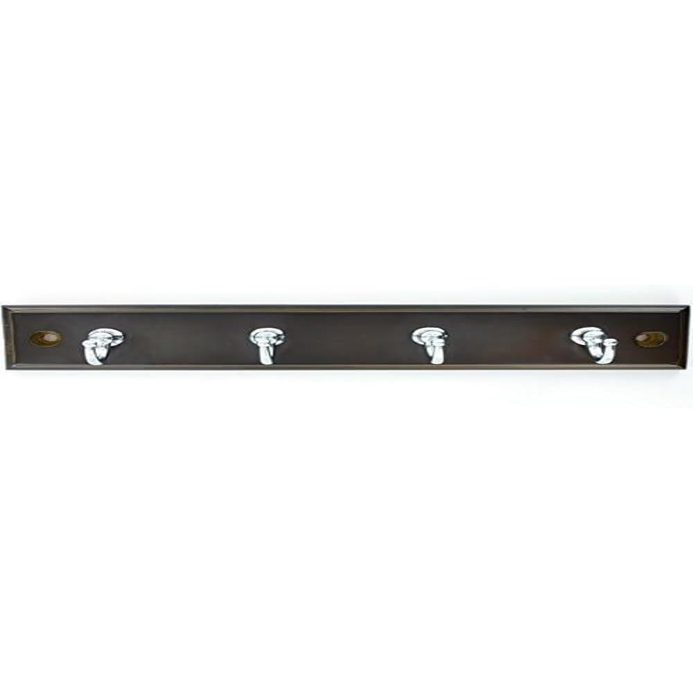 Merriway BH03320 Key Hooks x 4 on Antique Rail with Polished Chrome Finish