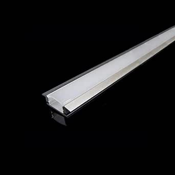 Profilé Aluminium Blanc Encastrable 2m Avec Couvercle Blanc Opaque Silamp 84405414