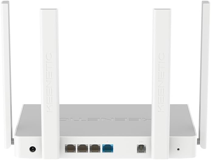 Rear view of the Keenetic Skipper DSL router with all ports