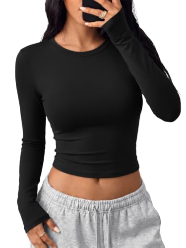 long sleeve crop top dress Bateau Crop Tops Long Satin A-Line Skirt 2 Piece Set Black Prom Dress