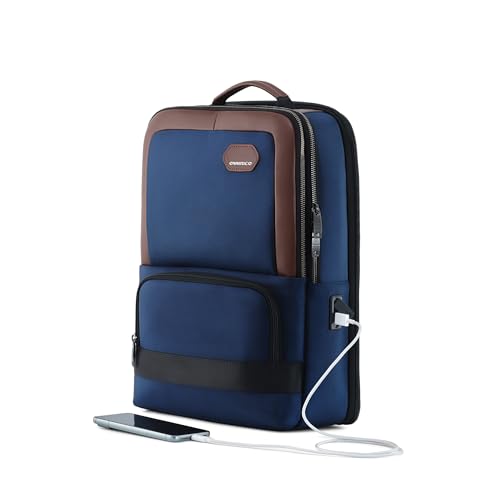 Image of Premium Laptop Messenger Bag - Durable Vegan Leather & Water-Resistant Briefcase for 15.6-inch Laptops - 3-Compartment Organizer, Ultra-Lightweight (435g)