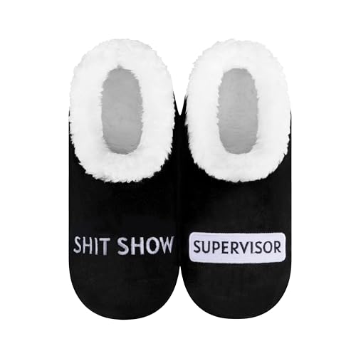 Image of Snoozies Slipper Socks -Funny Quote House Slippers for Women, Non-Slip Fuzzy
