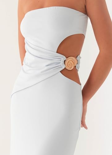Image of Yiulangde Sexy Cut Out Maxi Dress for Women Spaghetti Strap Backless Bodycon Dress Y2k Hollow Sleeveless Cocktail Long Dresses
