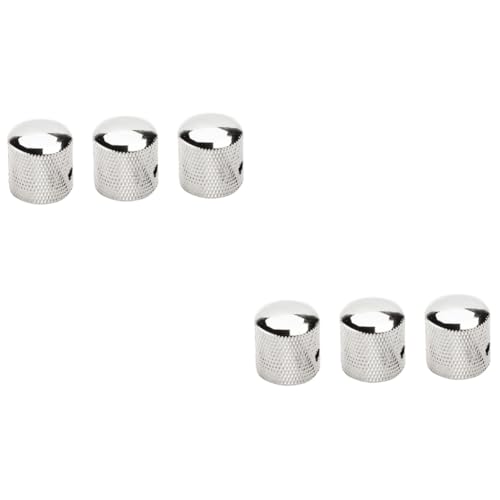 FUNOMOCYA 2sets Volume Tone Control Knobs Electric Bass Guitar Replacement Parts Dome Knobs Fits Guitar Bass Gd105a 3pcs*2