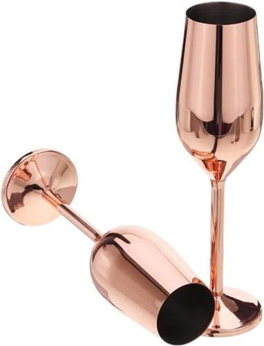 FOOLS ALIBAI Sektgläser Edelstahl 200 ml rose gold, unzerbrechlich,...