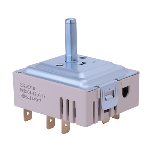 ZOKUSIK EBF62174907 Surface Element Infinite Control Switch PER001-12LG D Range Burner Switch Replacement for LG Electric Stove Replaces EBF62174902 EBF62174904 PS17631122 AP7225541