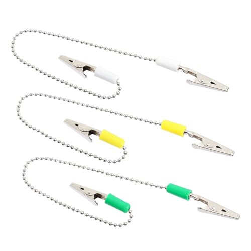 Milisten 3 piezas Clip para Servilletas de Cadena de Aleación de Zinc Resistente Práctico y Ligero con Diseño Sencillo y Fácil de Fijar para Adultos y Baberos Color Color Aleatorio