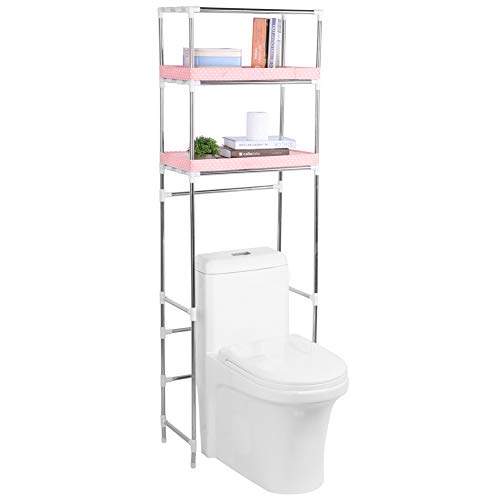Zerone Estantería sobre Inodoro WC, 3 Niveles Estantería de Almacenamiento para Baño sobre Inodoro, 53 x 28 x 166 cm