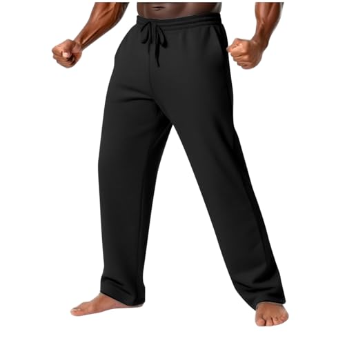 Pantalones para hombre, verano, otoño, entrenamiento, atletismo, correr, pierna recta, lisos, pantalones largos para hombre 2025, Q-521 Negro, XL