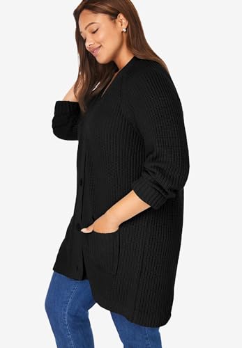 Woman Within Plus Size Button-Front Shaker Cardigan4